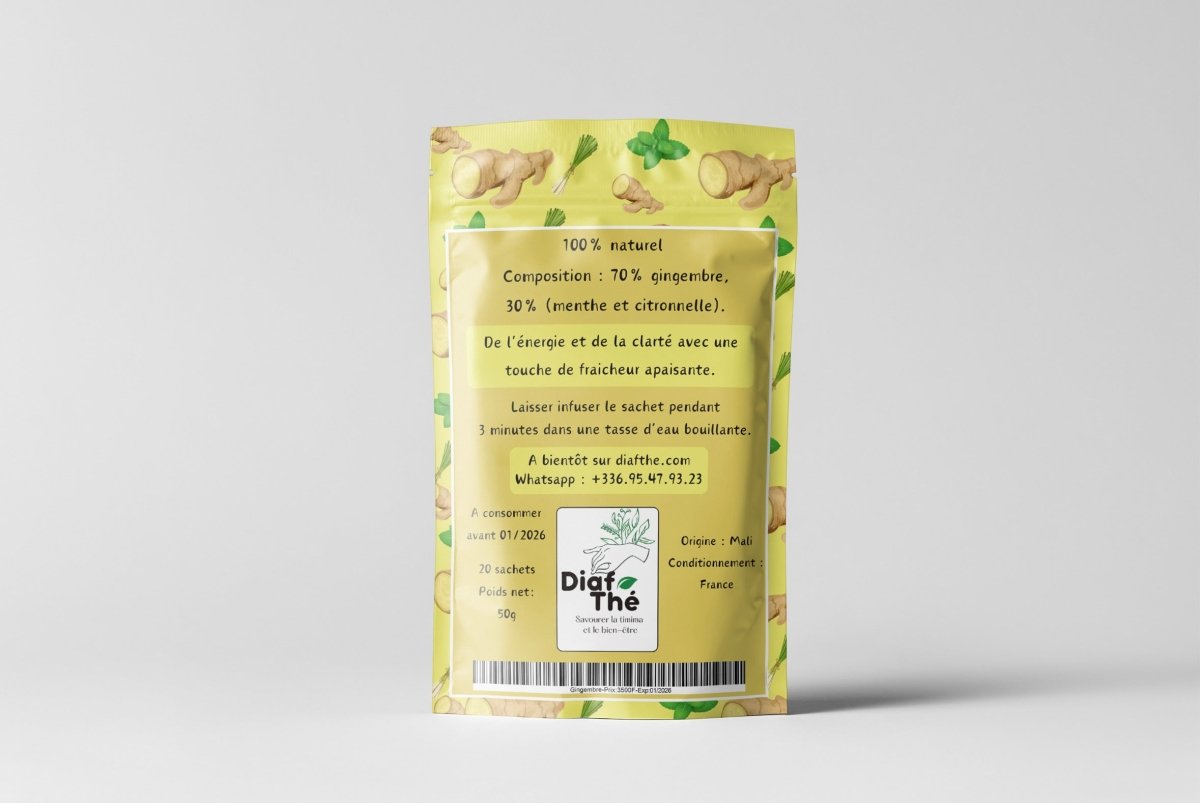 Gingembre Thé 100% digestion sain  saine, soulageant les ballonnements